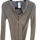 Switch Morgan De Toi Vintage French Y2K Fairycore Lace Up Ribbed Pointelle Knit Sweater 3 image