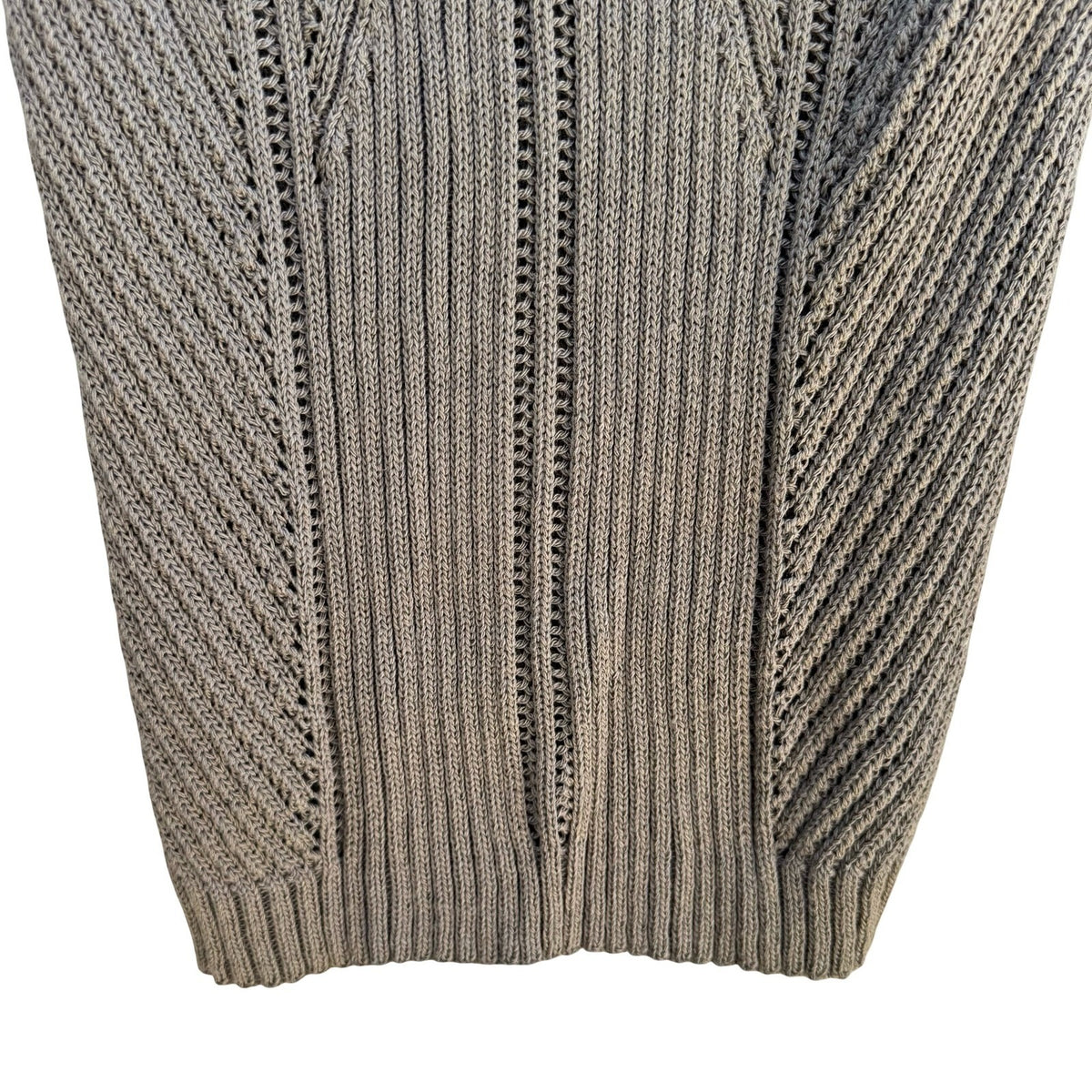 Morgan De Toi Vintage French Y2K Fairycore Lace Up Ribbed Pointelle Knit Sweater