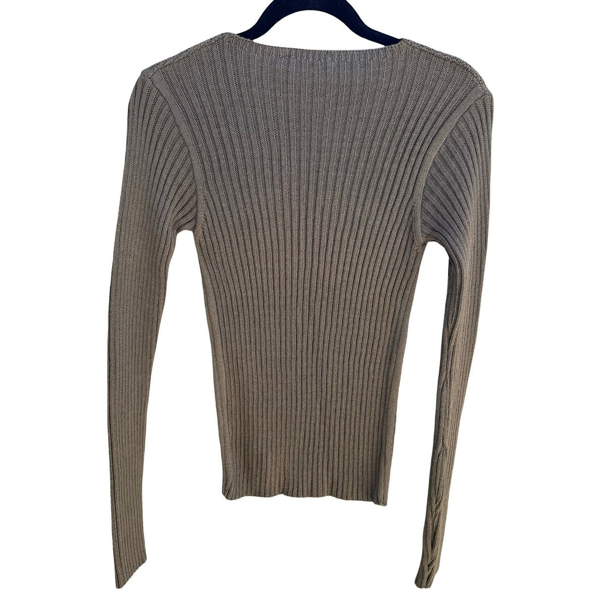Morgan De Toi Vintage French Y2K Fairycore Lace Up Ribbed Pointelle Knit Sweater