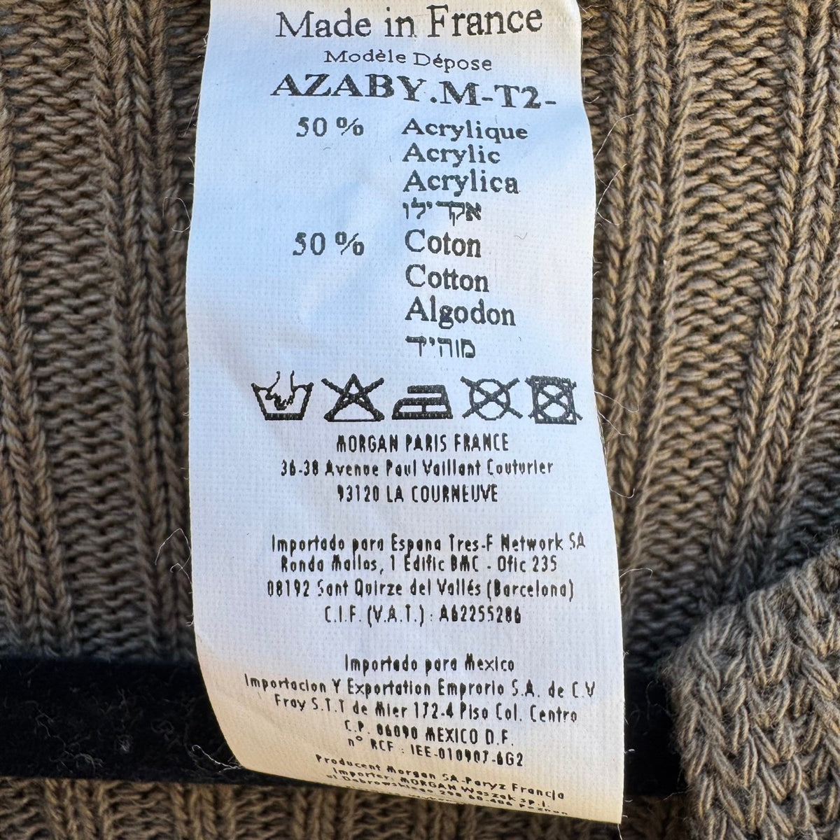 Morgan De Toi Vintage French Y2K Fairycore Lace Up Ribbed Pointelle Knit Sweater
