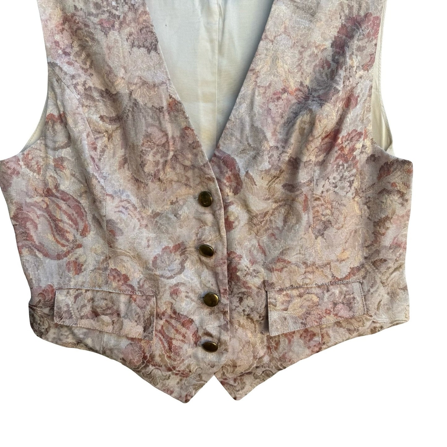 Counterparts Vintage 90s Cottagecore Victorian Floral Tapestry Waistcoat Vest 6