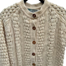 Switch John Molloy Ireland Pure Virgin Wool Aran Cable Knit Cardigan Sweater Cream 42 3 image