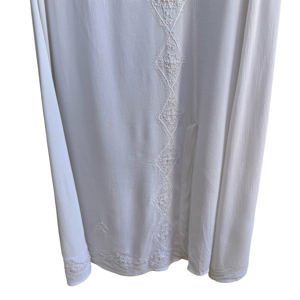 Anthony Mark Hankins Cottagecore Coastal Embroidered Boho Maxi Peasant Skirt S
