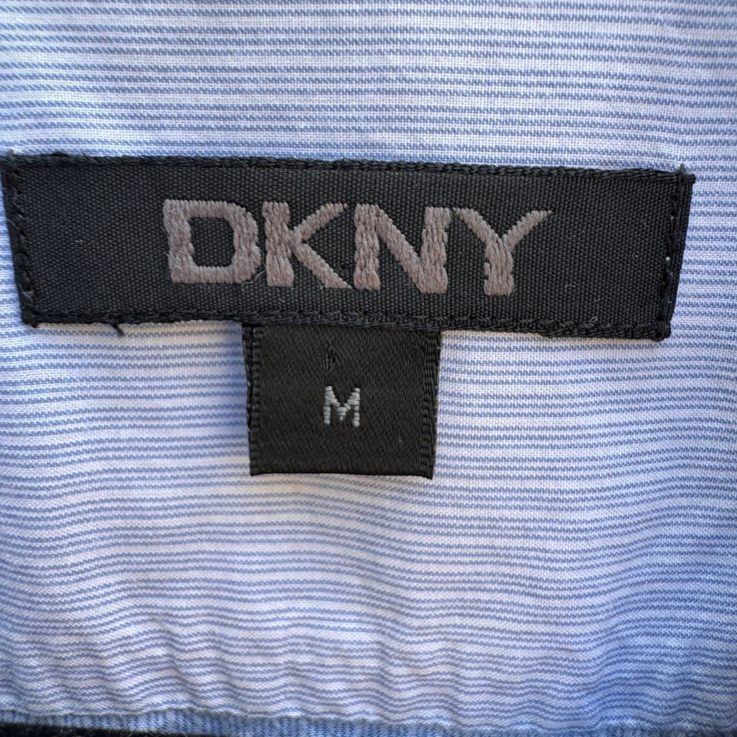 DKNY Coastal Summer Striped Preppy Camp Shirt Resortwear Cotton Blue Mens M