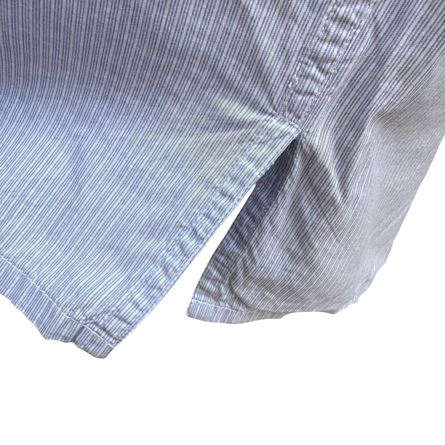 DKNY Coastal Summer Striped Preppy Camp Shirt Resortwear Cotton Blue Mens M