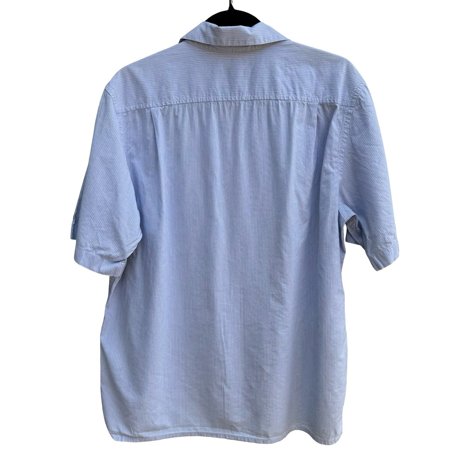 DKNY Coastal Summer Striped Preppy Camp Shirt Resortwear Cotton Blue Mens M