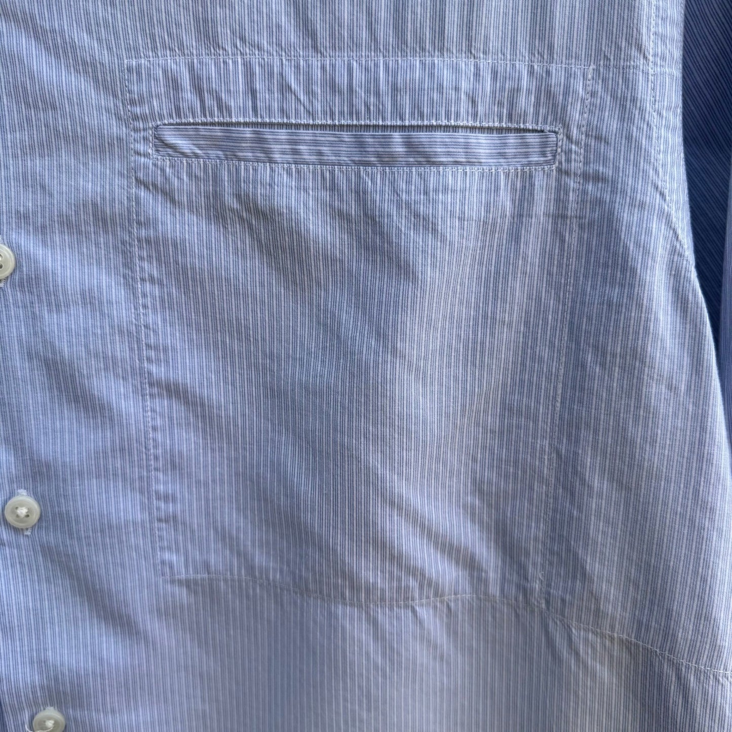 DKNY Coastal Summer Striped Preppy Camp Shirt Resortwear Cotton Blue Mens M