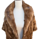 Switch The Broadway Vintage Womens Brown Mink Fur Shawl With Embroidered Lining 2 image