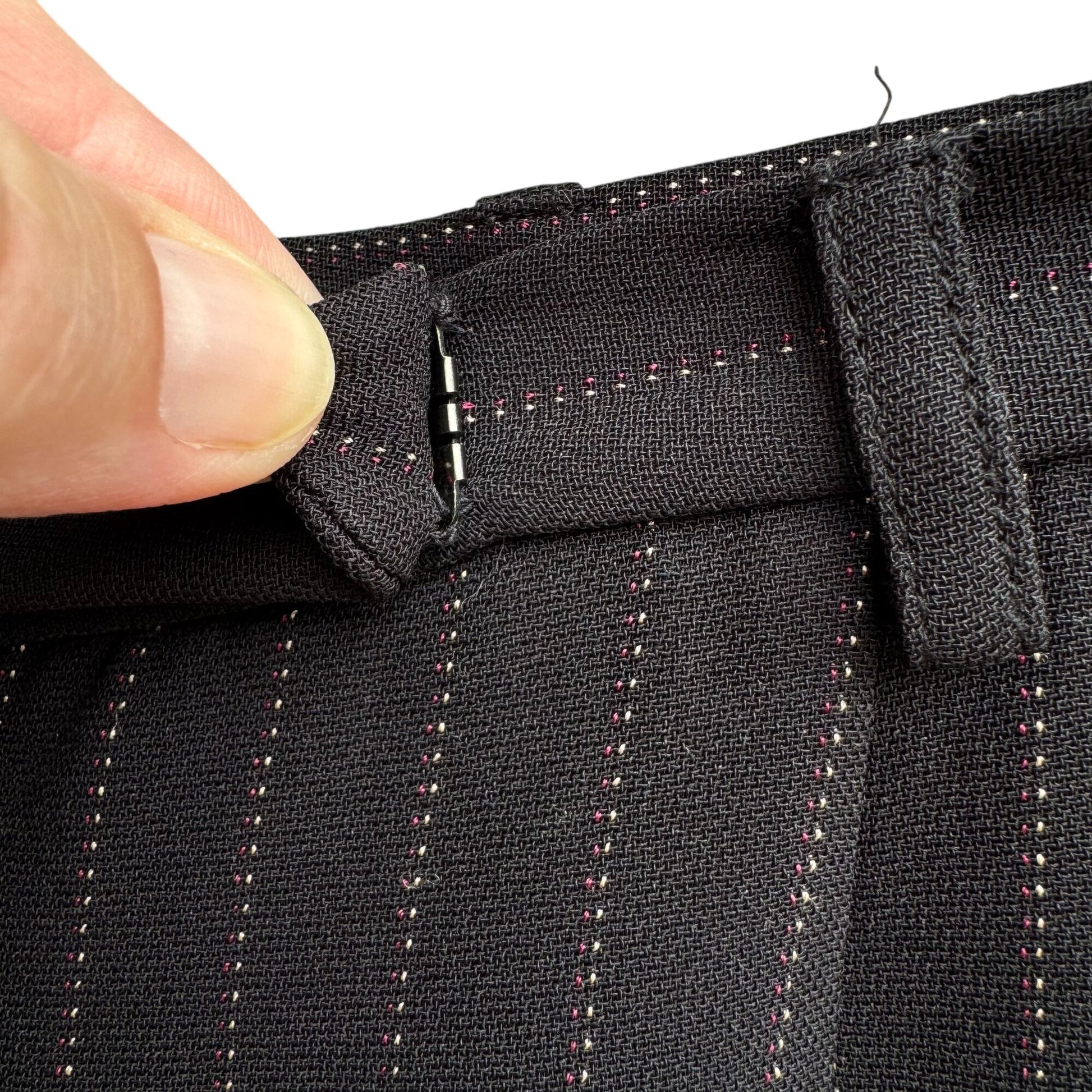 Ann Taylor Black Pinstripe Womens Business Casual Wide Leg Flat Front Dress Pant