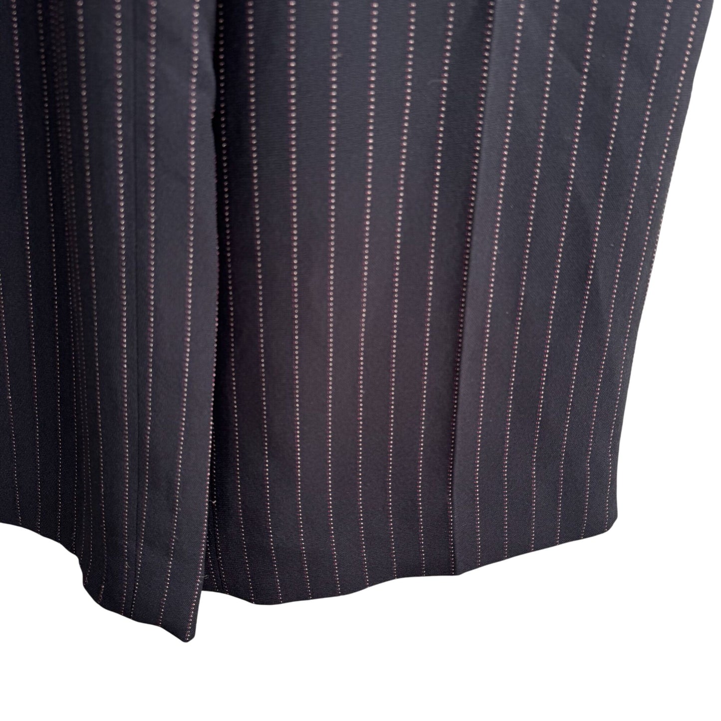 Ann Taylor Black Pinstripe Womens Business Casual Wide Leg Flat Front Dress Pant