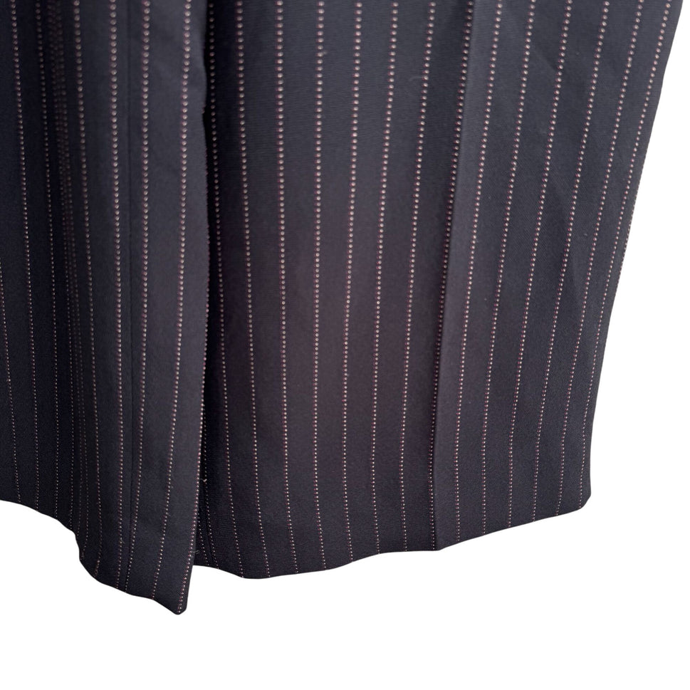Ann Taylor Black Pinstripe Womens Business Casual Wide Leg Flat Front Dress Pant