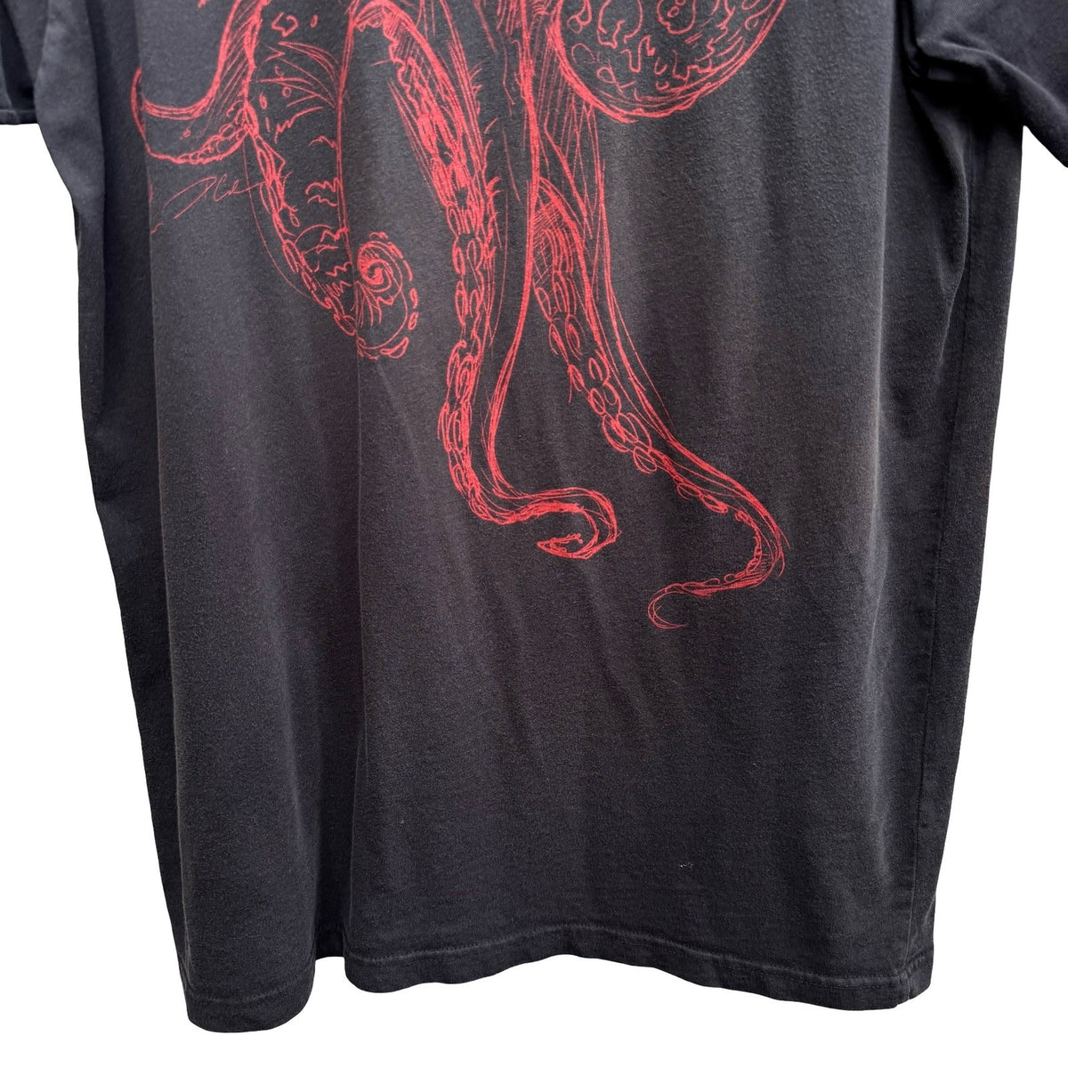 Coastal Classics Octopus Kraken Giant Squid Nautical Graphic Shirt Black Mens L