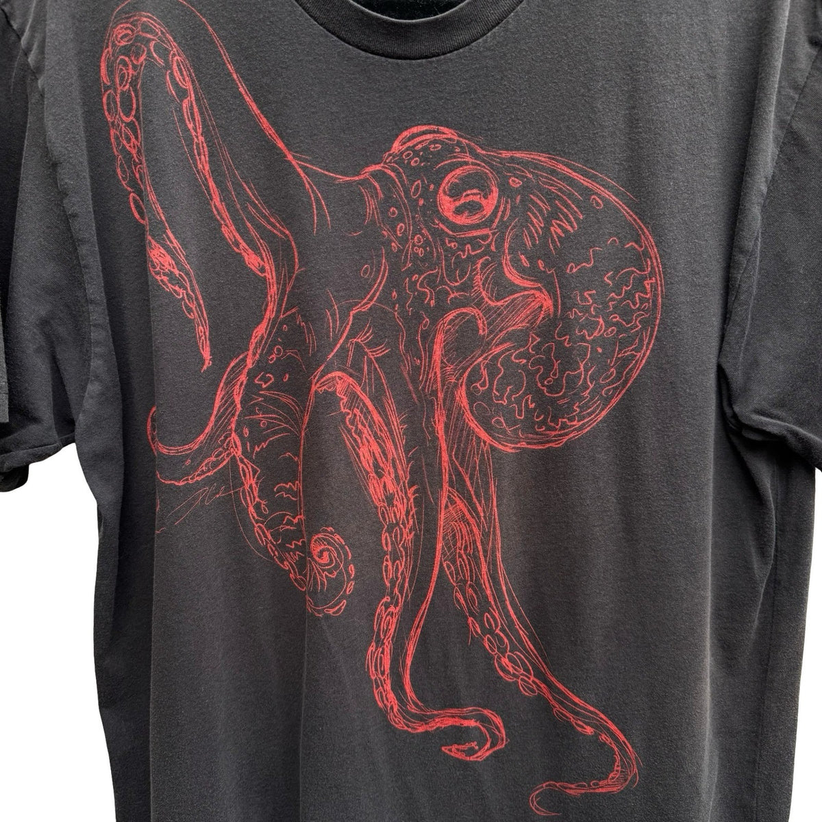 Coastal Classics Octopus Kraken Giant Squid Nautical Graphic Shirt Black Mens L