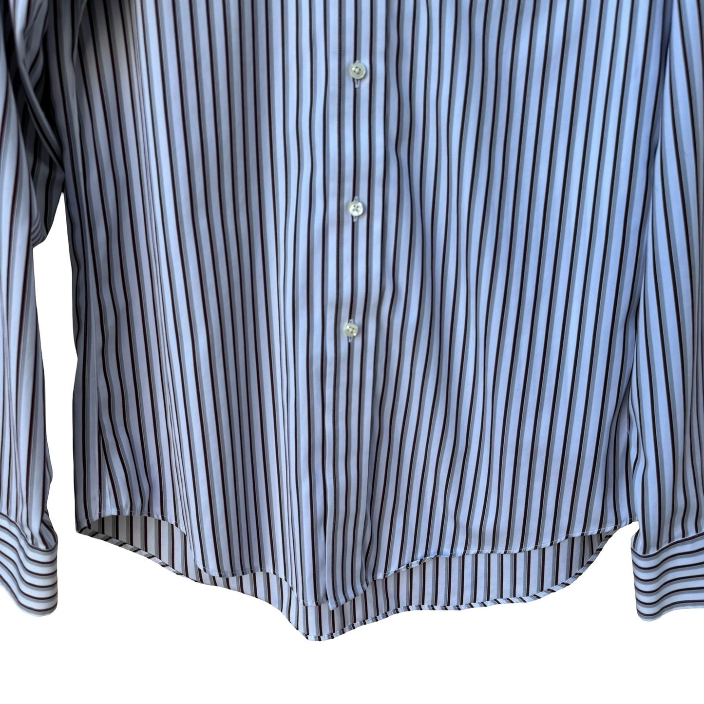 Jos. A. Bank Traveler's Collection Slim Fit Striped Dress Shirt 15.5 36 Cotton