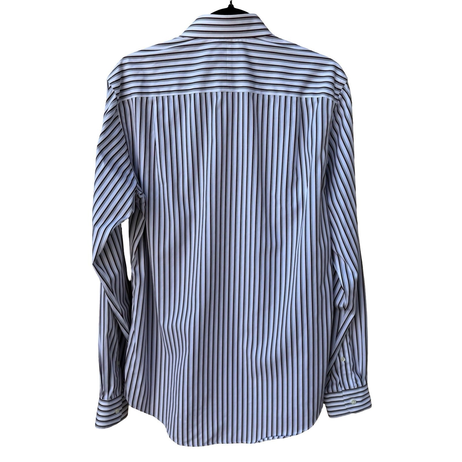Jos. A. Bank Traveler's Collection Slim Fit Striped Dress Shirt 15.5 36 Cotton