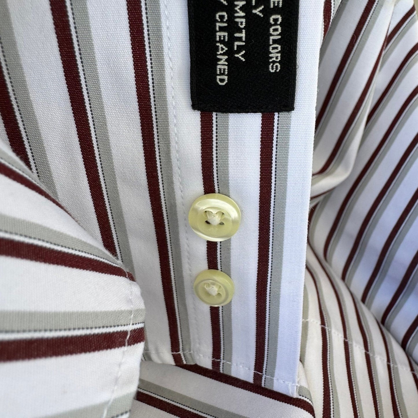 Jos. A. Bank Traveler's Collection Slim Fit Striped Dress Shirt 15.5 36 Cotton