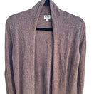 Switch 14th &amp; Union 100% Cashmere Minimalist Shawl Collar Open Front Cardigan Brown S 3 image