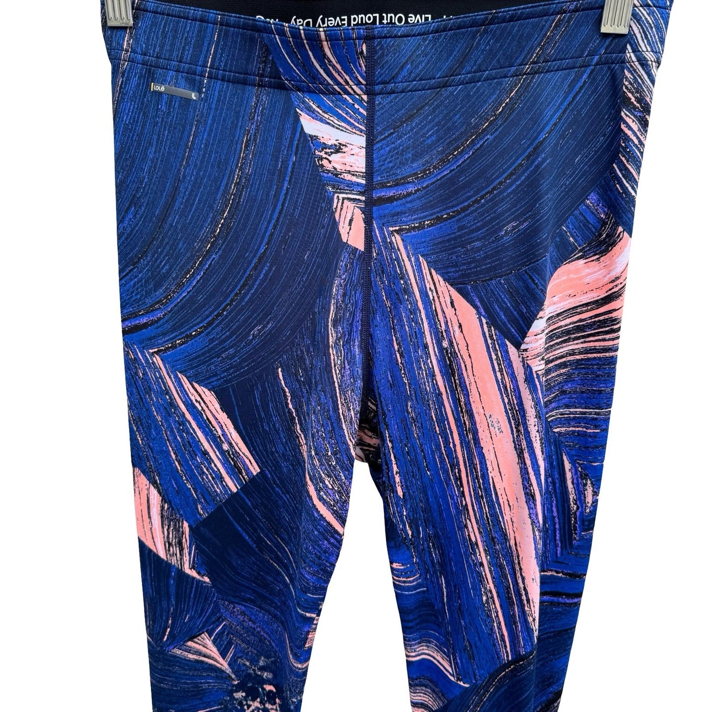 Lole Active Athleisure Yoga Gym Leggings Abstract Floral Navy LSW2713 Womens S