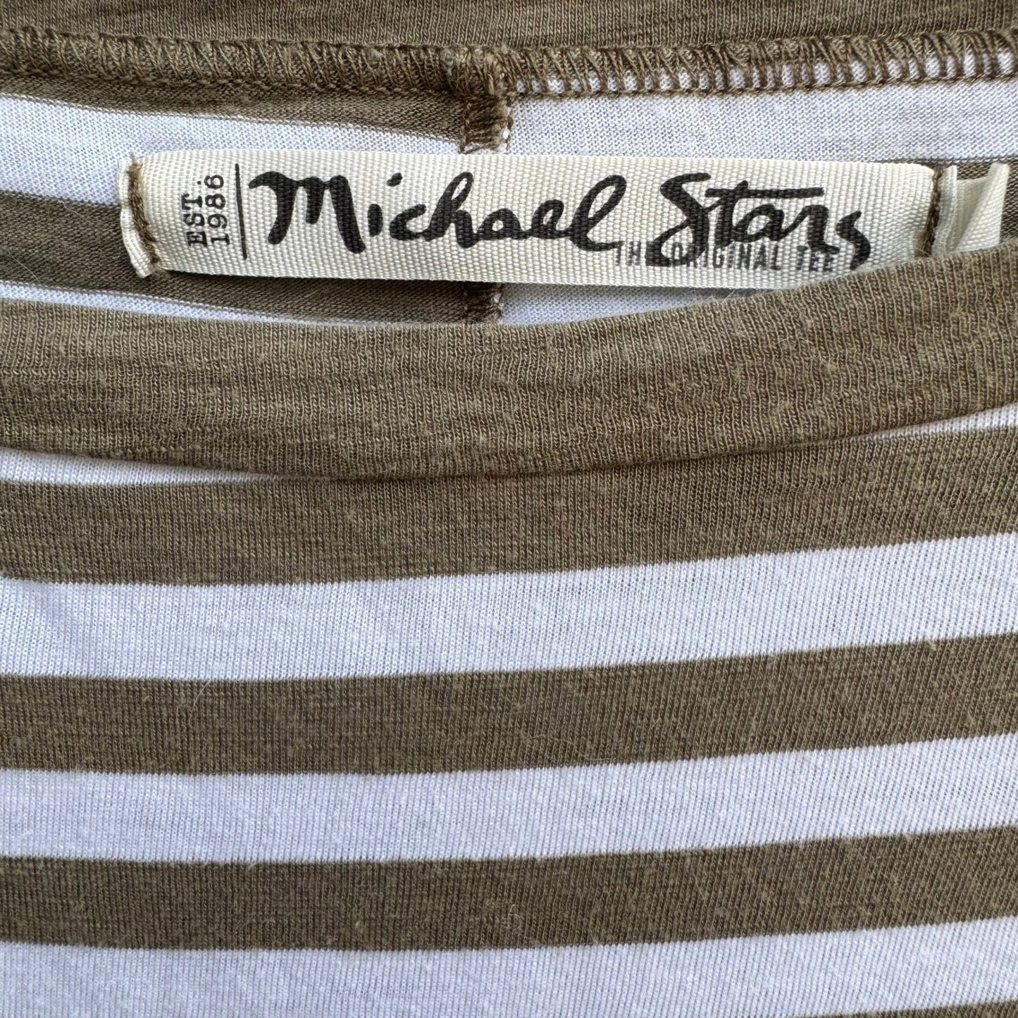 Michael Stars Nautical Coastal Parisian Striped Dolman Sleeve Top Boat Neck OS
