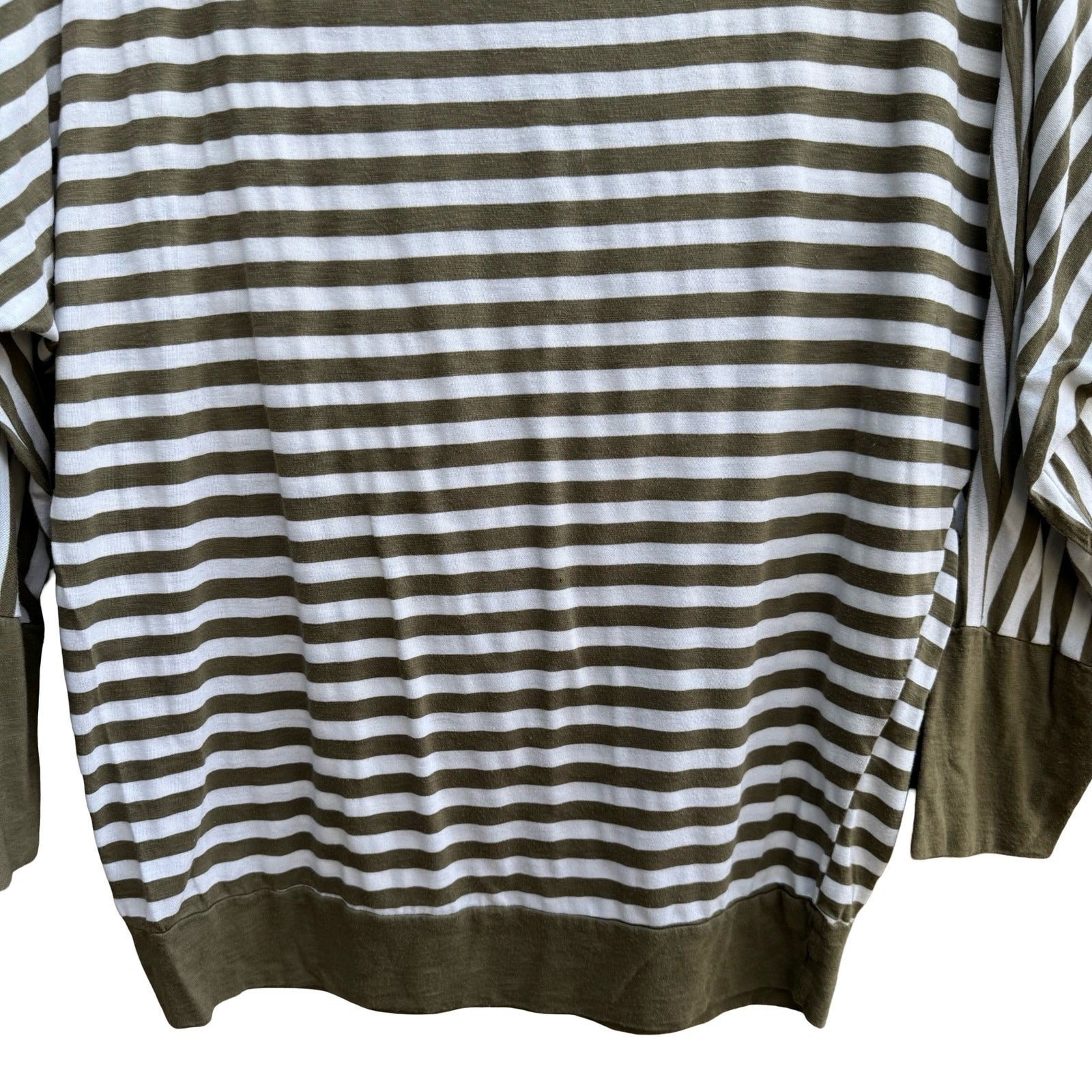 Michael Stars Nautical Coastal Parisian Striped Dolman Sleeve Top Boat Neck OS