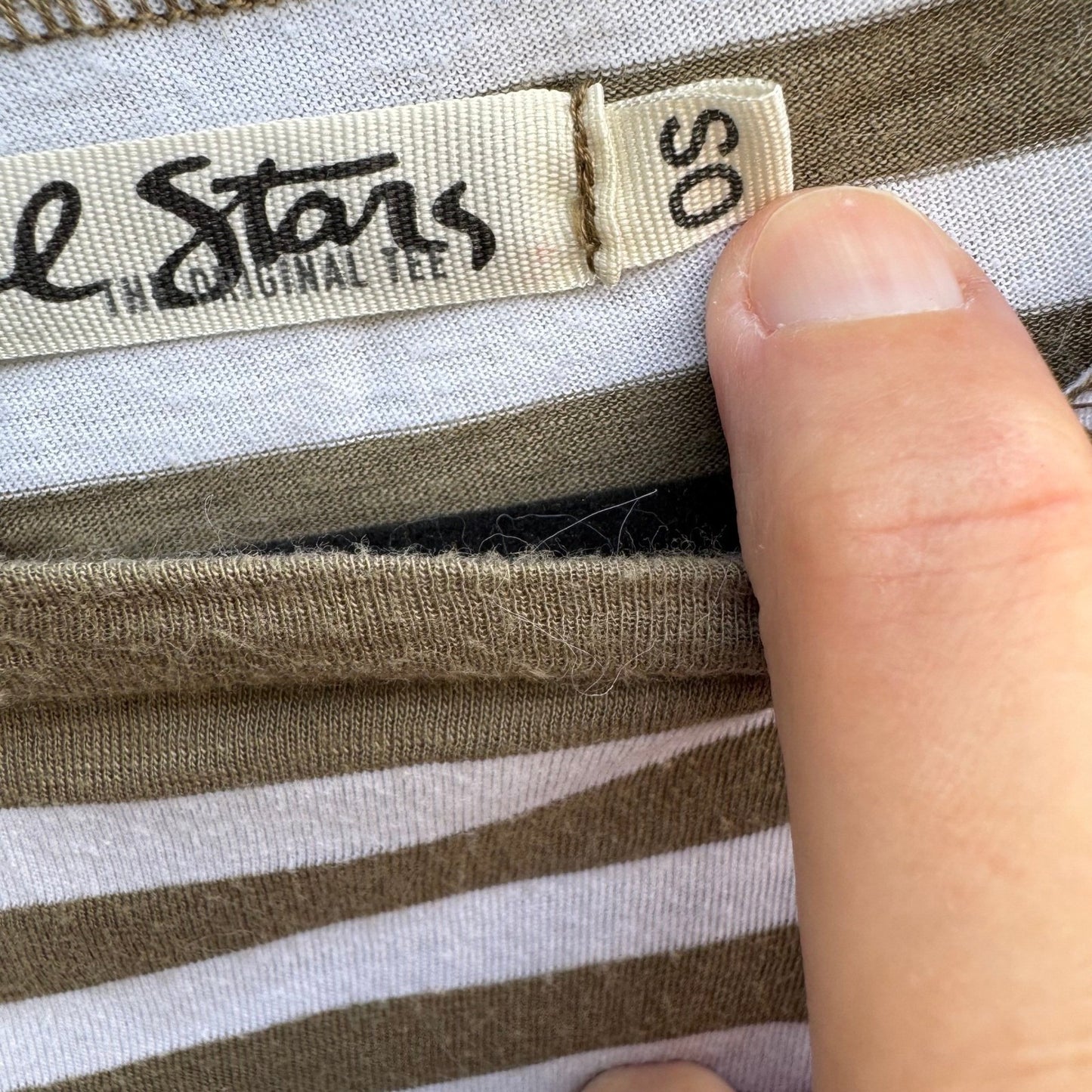 Michael Stars Nautical Coastal Parisian Striped Dolman Sleeve Top Boat Neck OS
