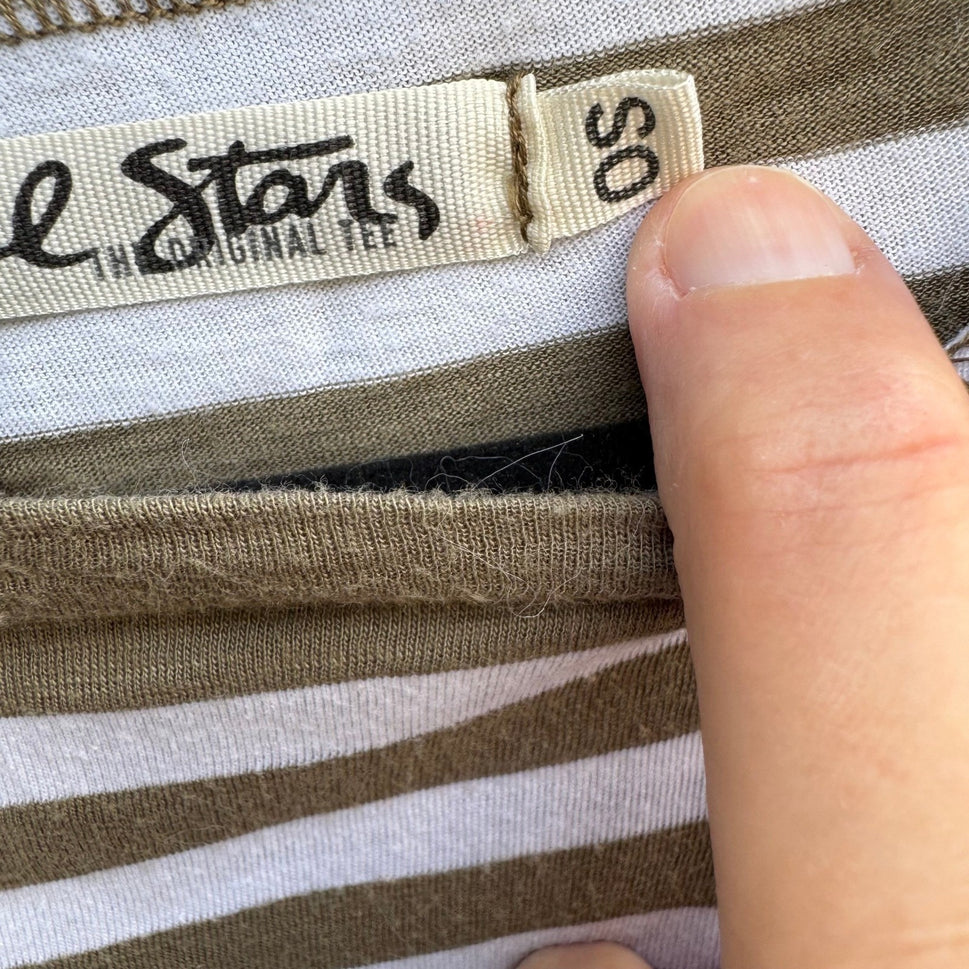 Michael Stars Nautical Coastal Parisian Striped Dolman Sleeve Top Boat Neck OS