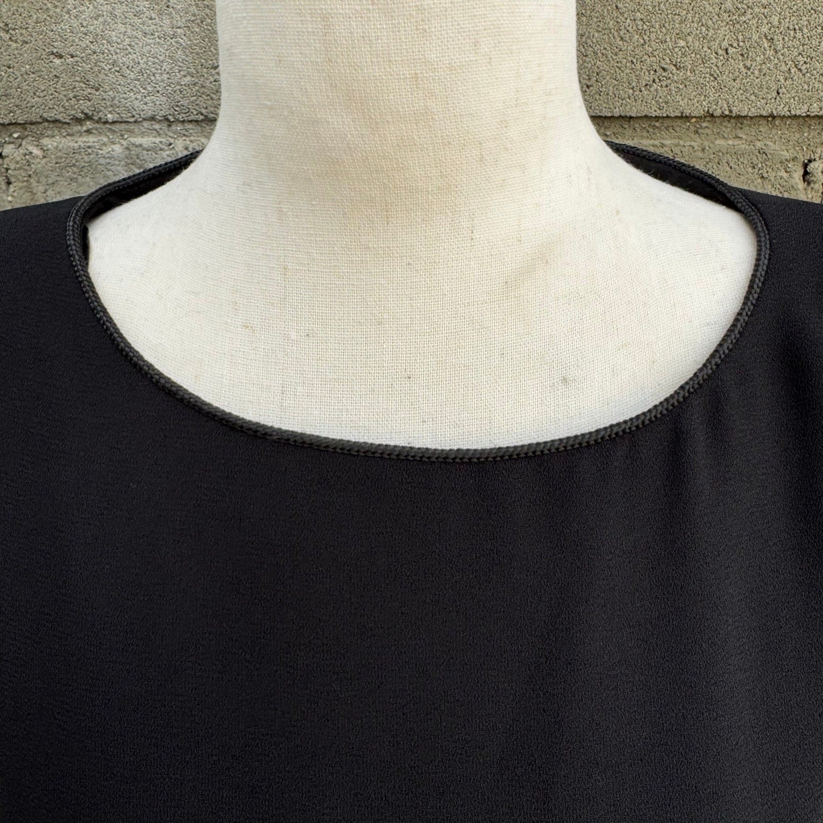 Liz Claiborne Y2K 90s Black Sheath Dress Short Sleeve Round Neck Career Formal S