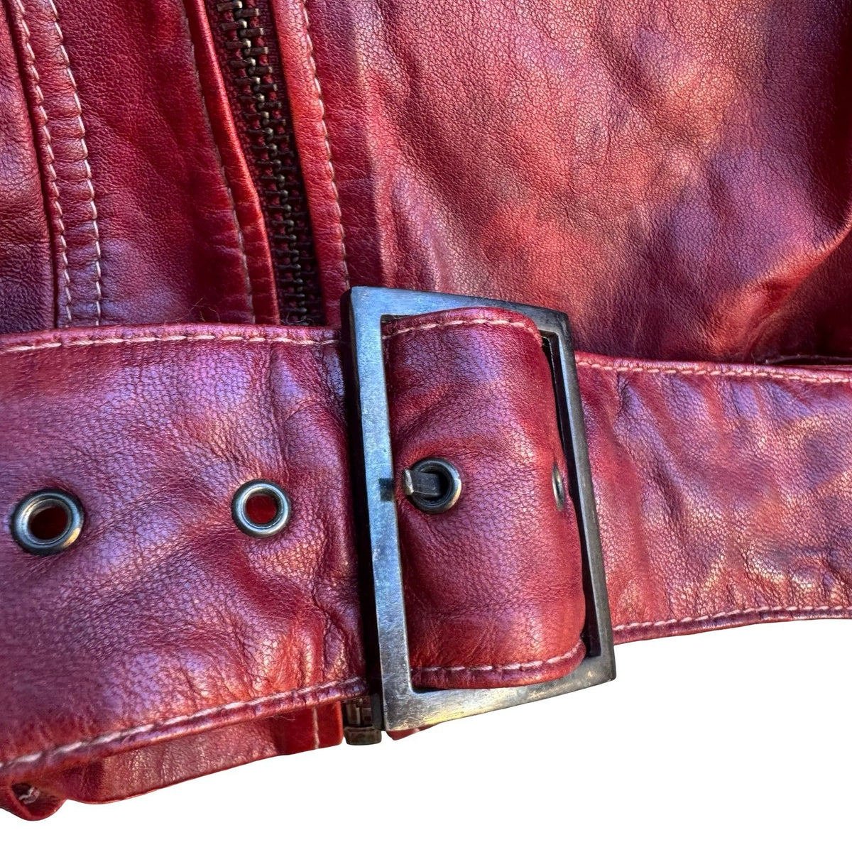 William Rast Y2K Studded Quilted Leather Moto Punk Rocker Biker Edgy Vest Red S