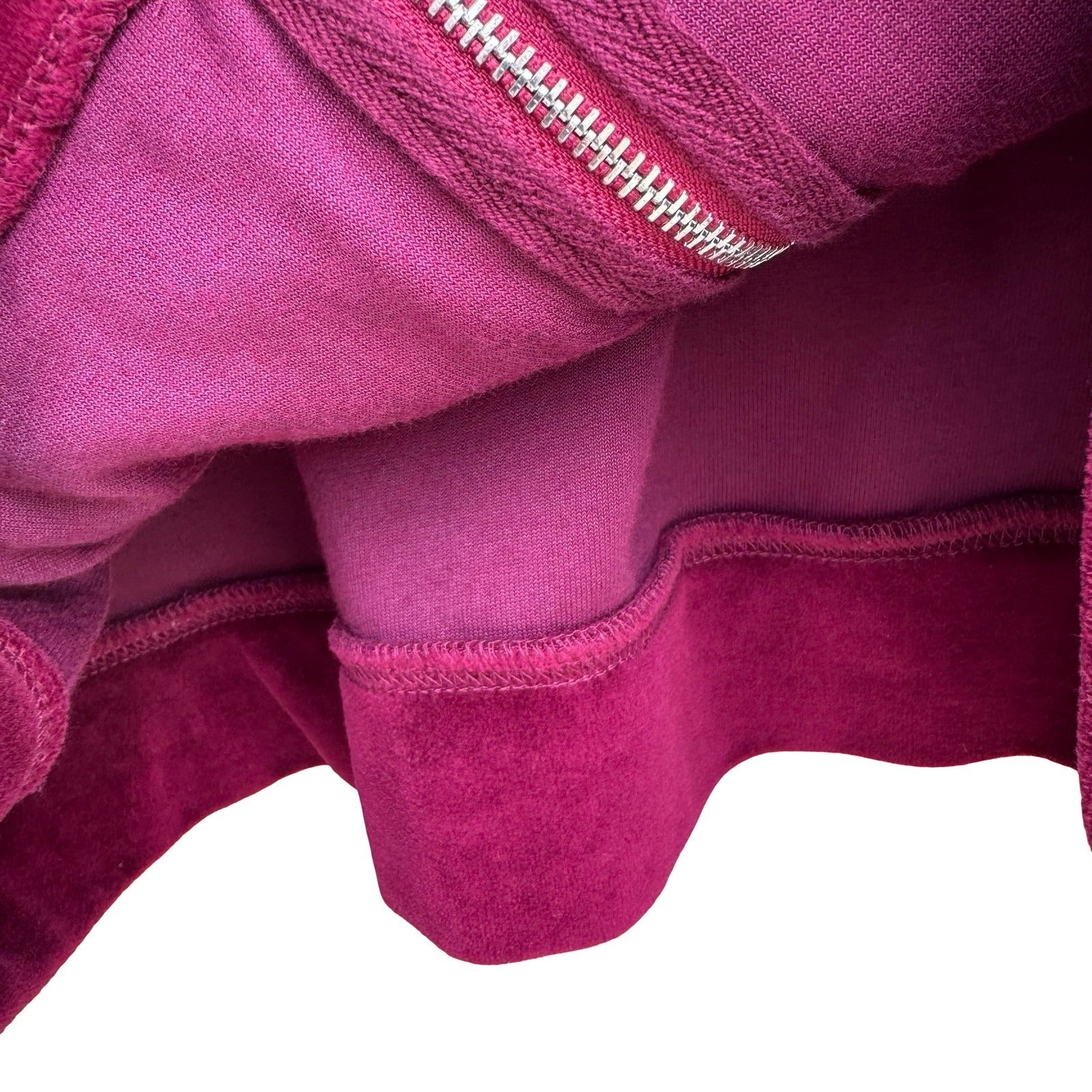 Karen Scott Y2K XL Berry Pink Velour Full Zip Mock Neck Track Jacket Athleisure