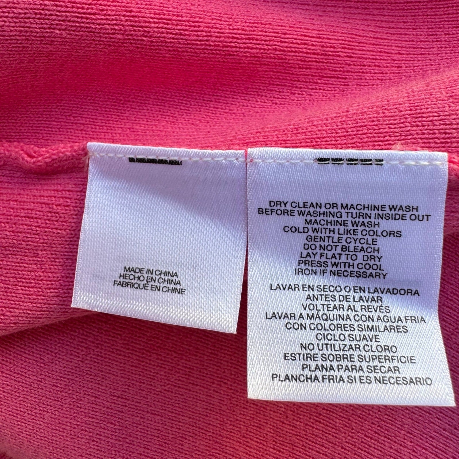 Nine West Minimalist Preppy Open Front Side Zip Cardigan Sweater Hot Pink L NWT