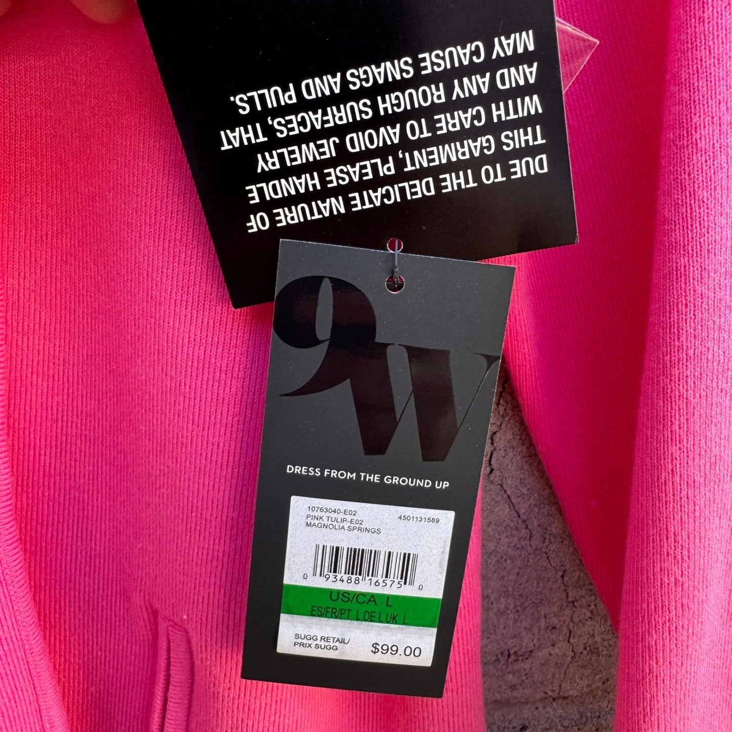 Nine West Minimalist Preppy Open Front Side Zip Cardigan Sweater Hot Pink L NWT