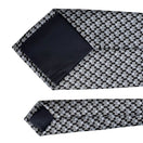 Switch Ivre Hausse Vintage Mens Black &amp; White Geometric Pattern Silk Tie Necktie 2 image