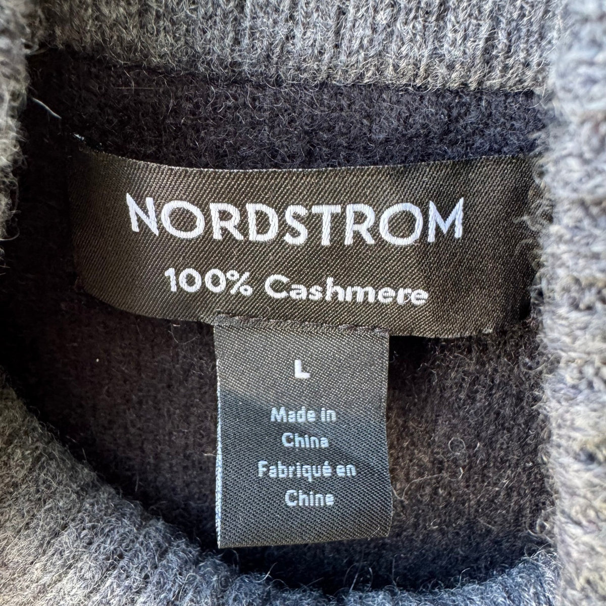 Nordstrom 100% Cashmere Quiet Luxury Quarter Zip Mock Neck Sweater Mens Grey L
