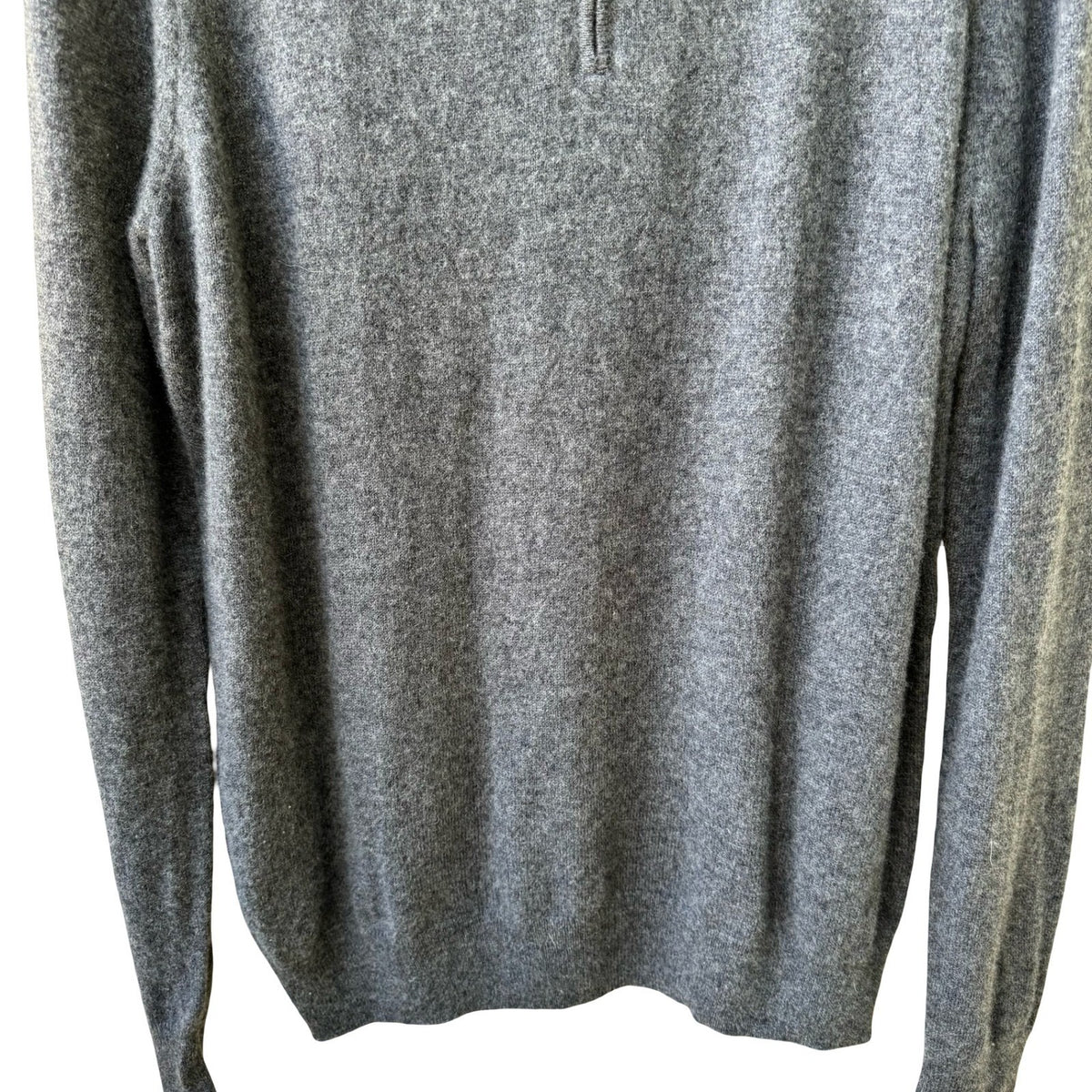 Nordstrom 100% Cashmere Quiet Luxury Quarter Zip Mock Neck Sweater Mens Grey L