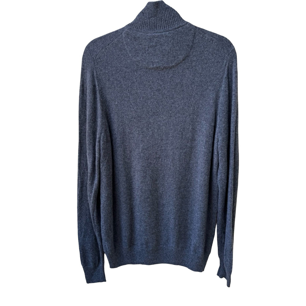 Nordstrom 100% Cashmere Quiet Luxury Quarter Zip Mock Neck Sweater Mens Grey L