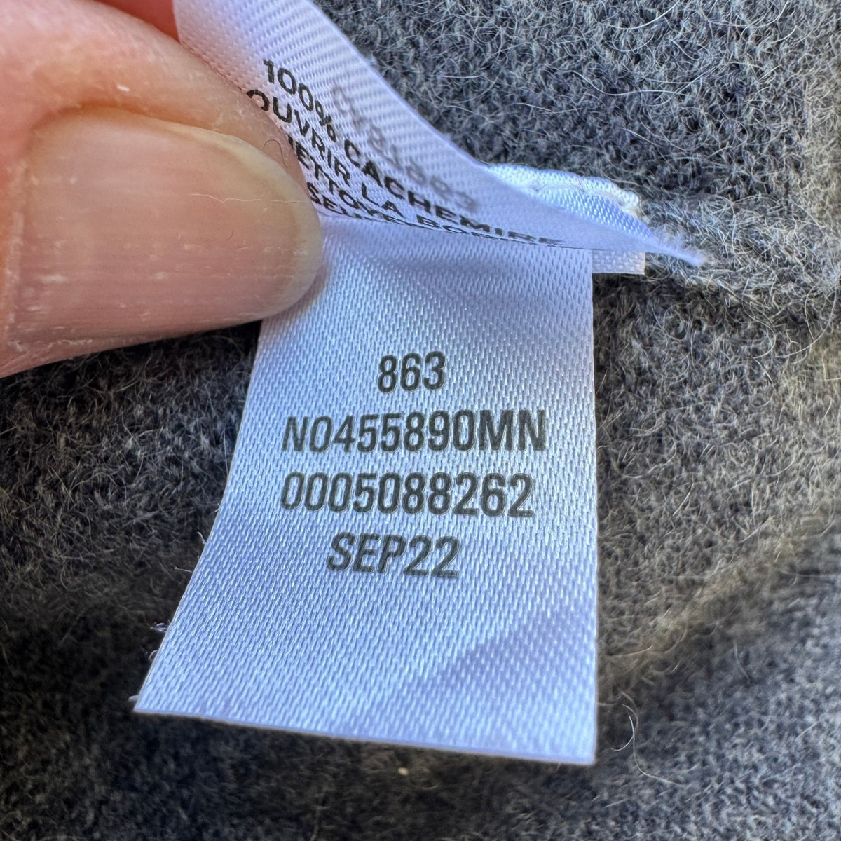 Nordstrom 100% Cashmere Quiet Luxury Quarter Zip Mock Neck Sweater Mens Grey L