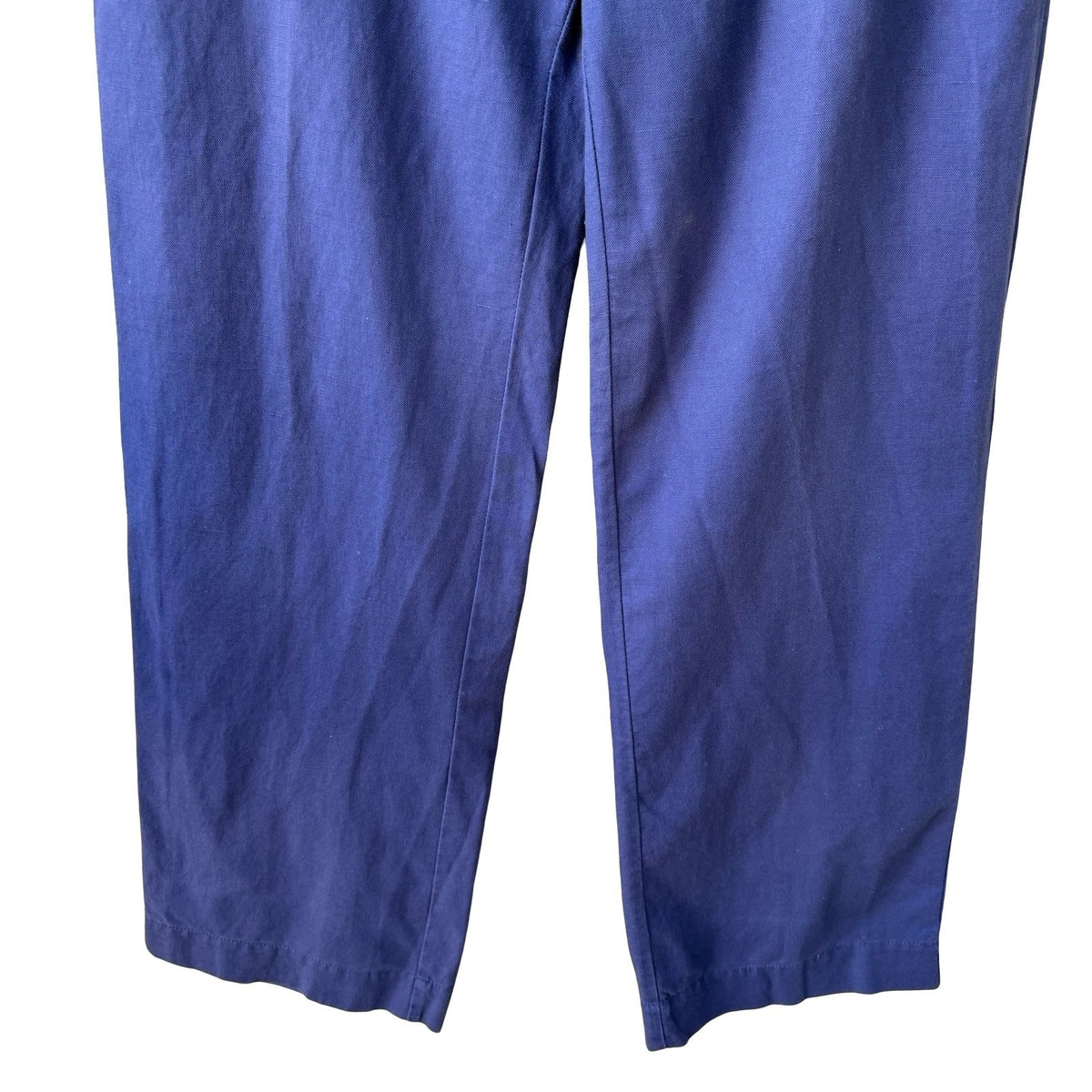 Amber Sun Coastal Minimalist Lagenlook Boho Linen Cotten Wide Leg Pants Blue 6