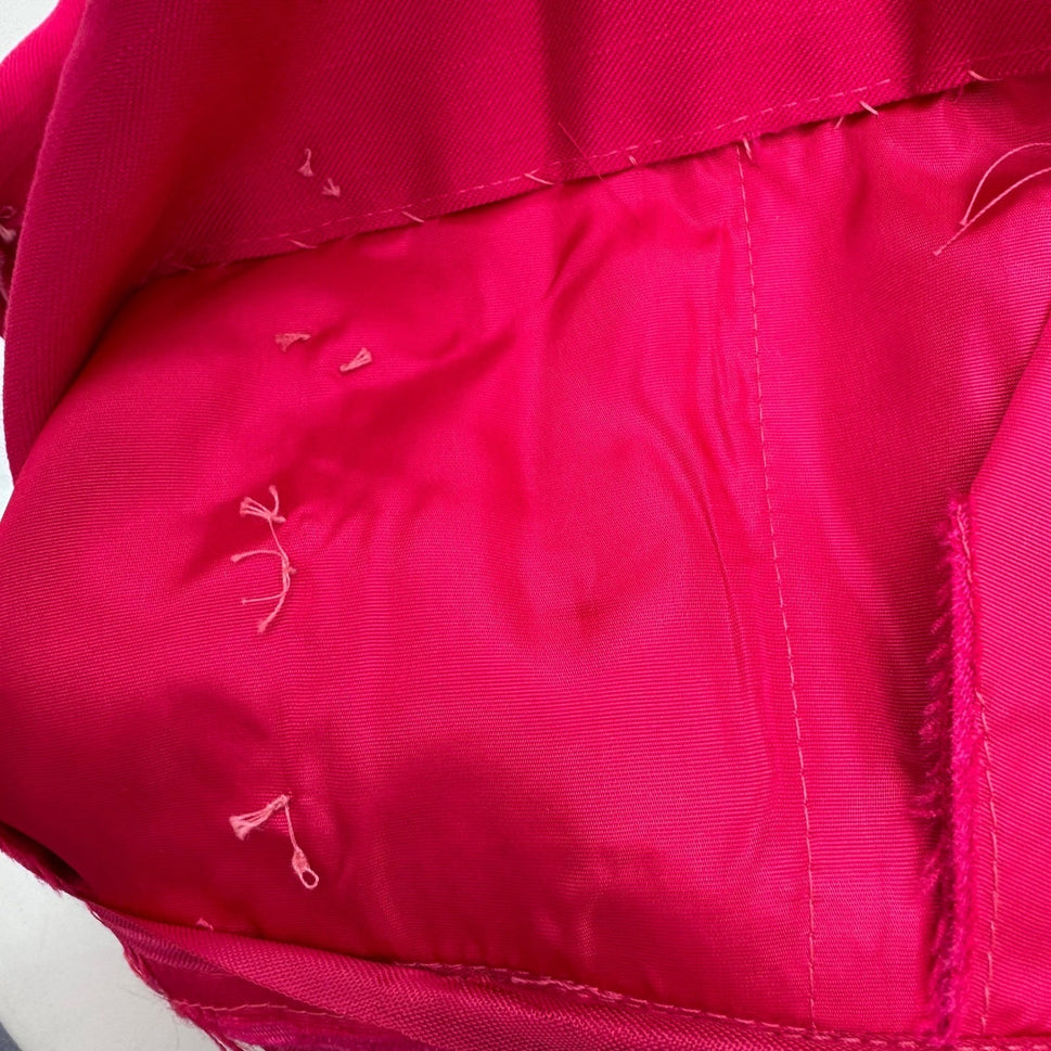 Emma Domb California Vintage 60s Fuchsia Pink Maxi Dress Bow Detail Mod Gown