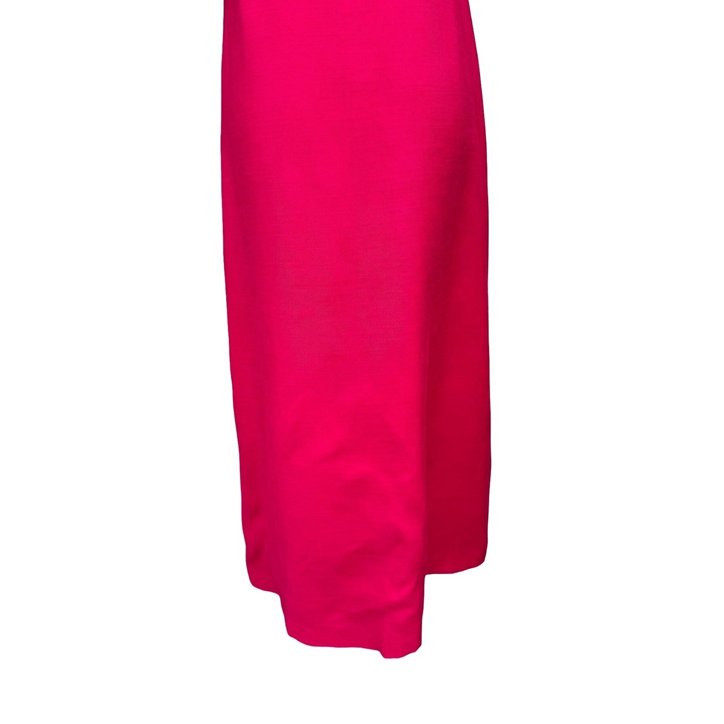 Emma Domb California Vintage 60s Fuchsia Pink Maxi Dress Bow Detail Mod Gown