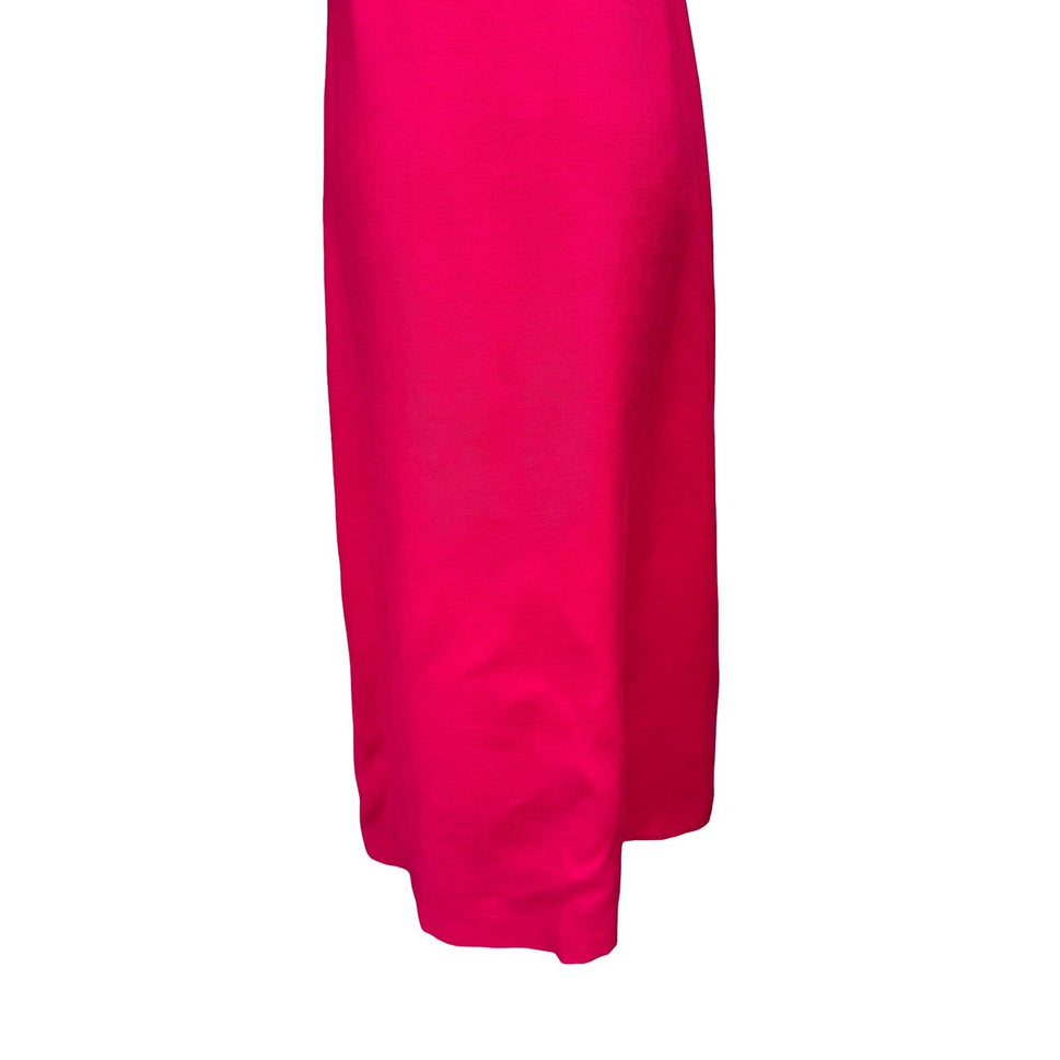 Emma Domb California Vintage 60s Fuchsia Pink Maxi Dress Bow Detail Mod Gown