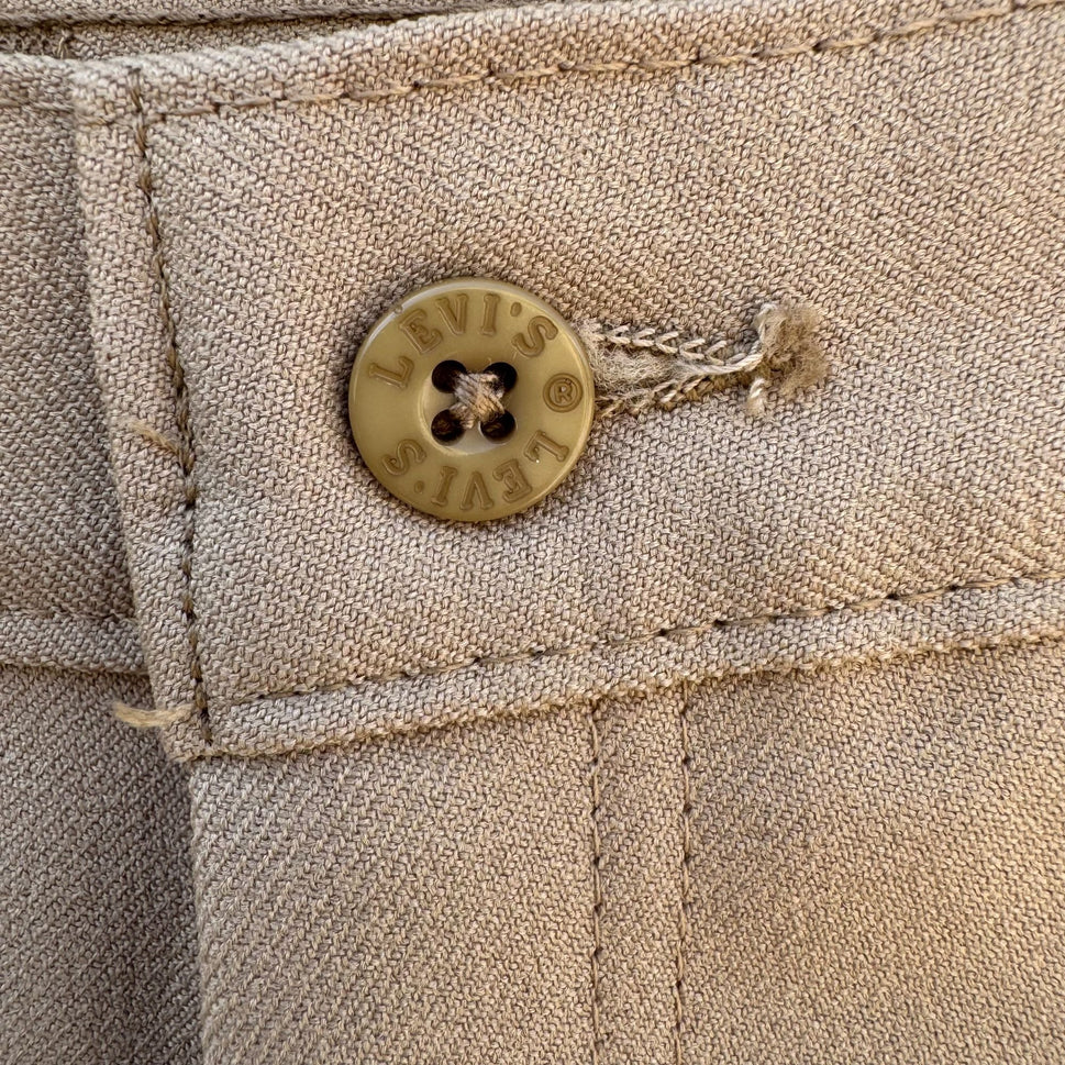 Levi Strauss Vintage 70s Womens Beige Flat Front Straight Leg Dress Pants 29