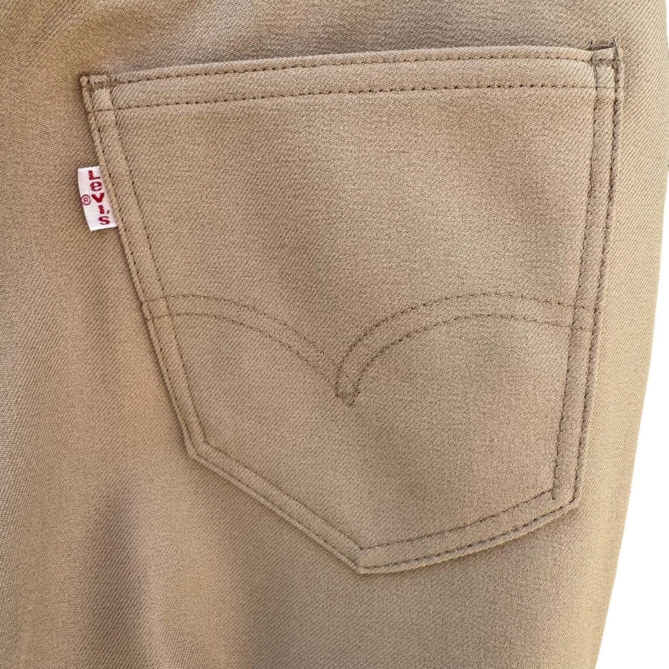 Levi Strauss Vintage 70s Womens Beige Flat Front Straight Leg Dress Pants 29