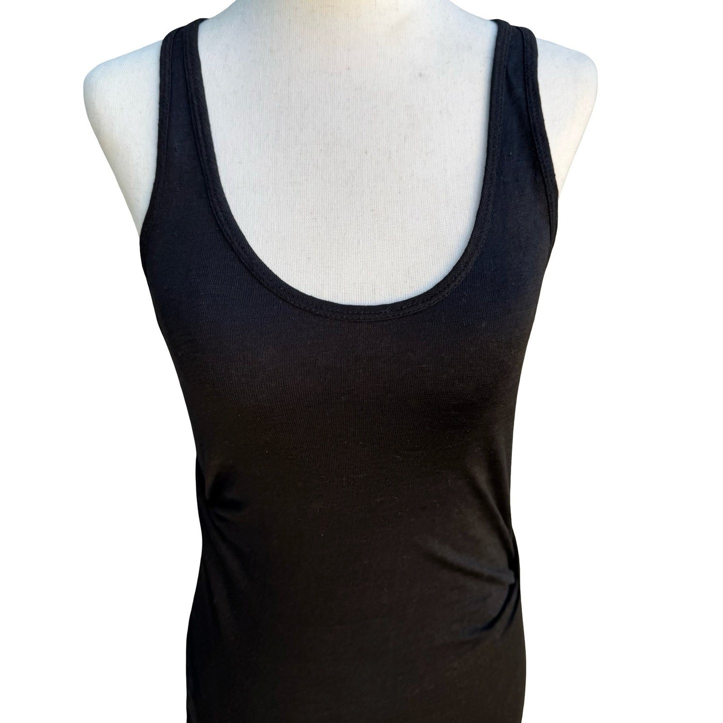 Joe's Jeans Minimalist Linen Blend Ruched Racerback Tank Bodycon Midi Dress S