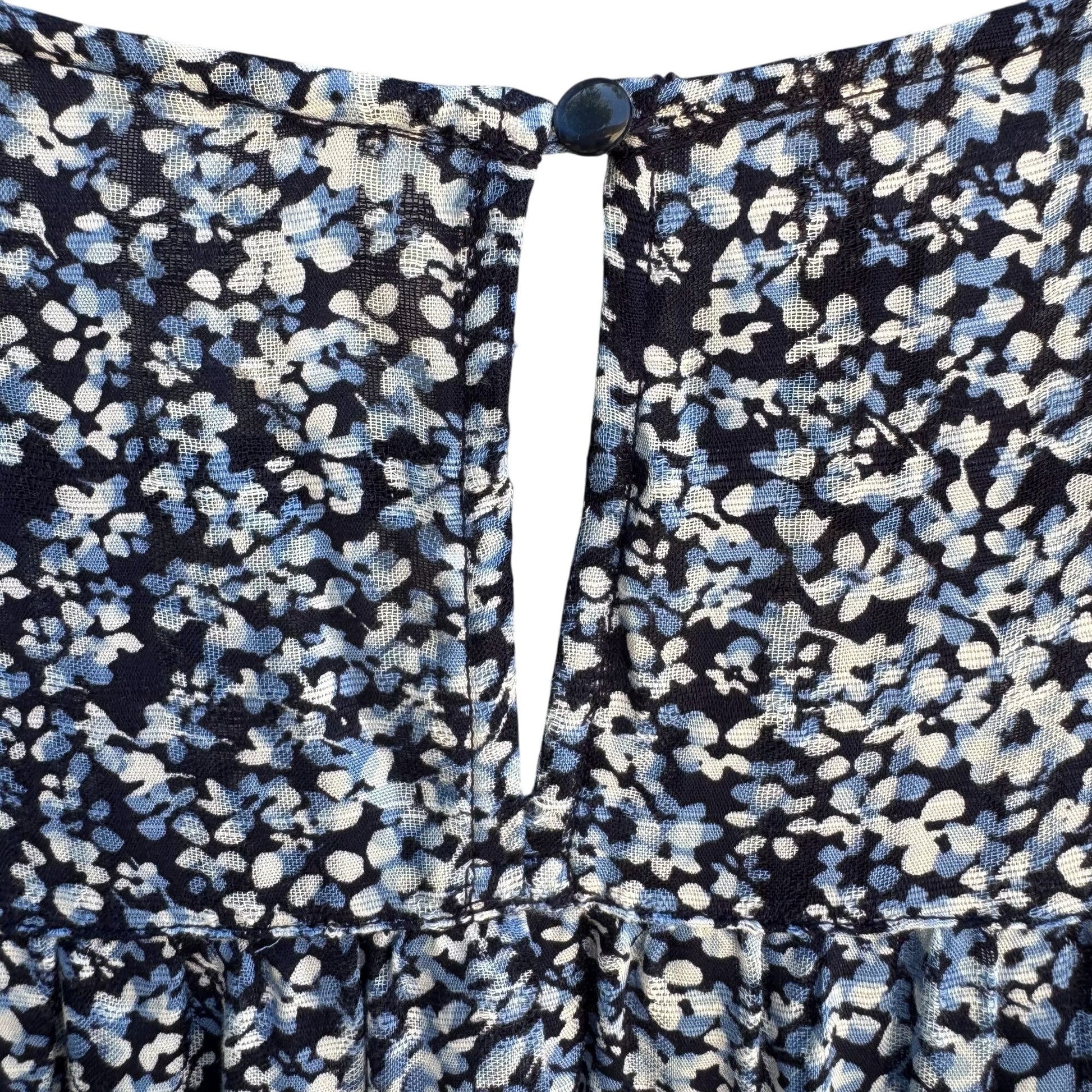 Route 66 Kmart Vintage Womens Blue Floral Flutter Sleeve Boho Shirt Blouse New XL