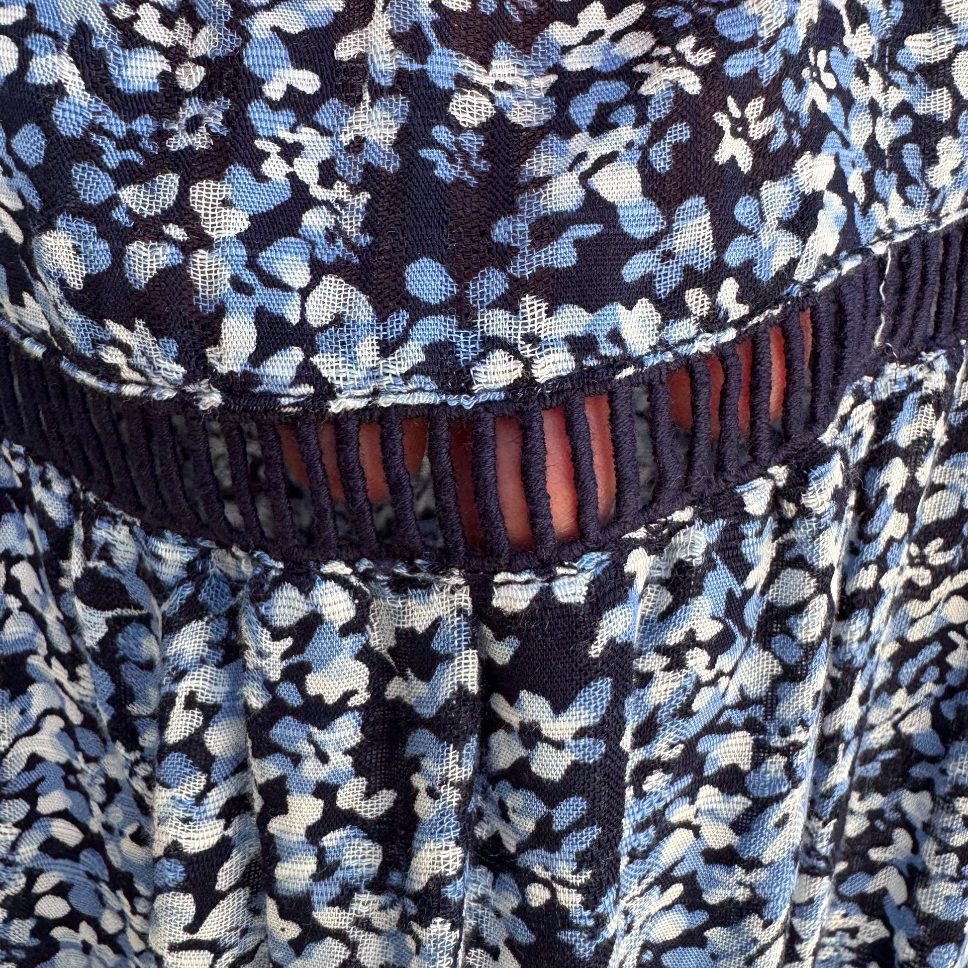 Route 66 Kmart Vintage Womens Blue Floral Flutter Sleeve Boho Shirt Blouse New XL