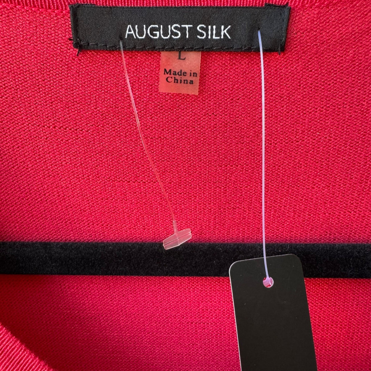 August Silk Preppy Minimalist Barbiecore Layering Knitwear Cardigan Pink L NEW
