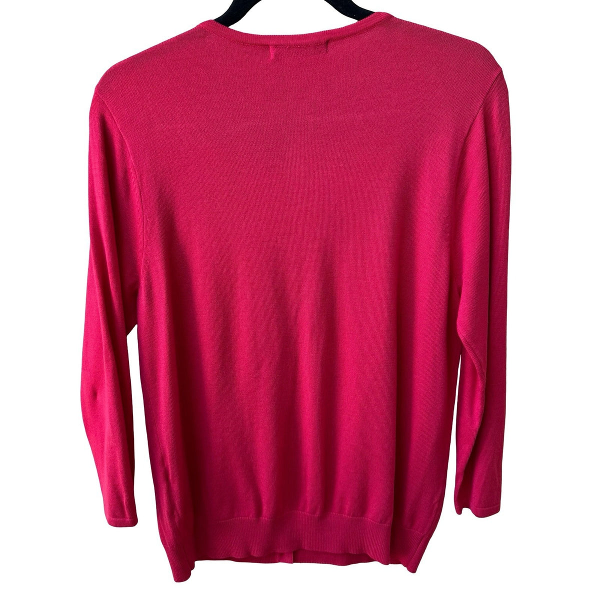 August Silk Preppy Minimalist Barbiecore Layering Knitwear Cardigan Pink L NEW