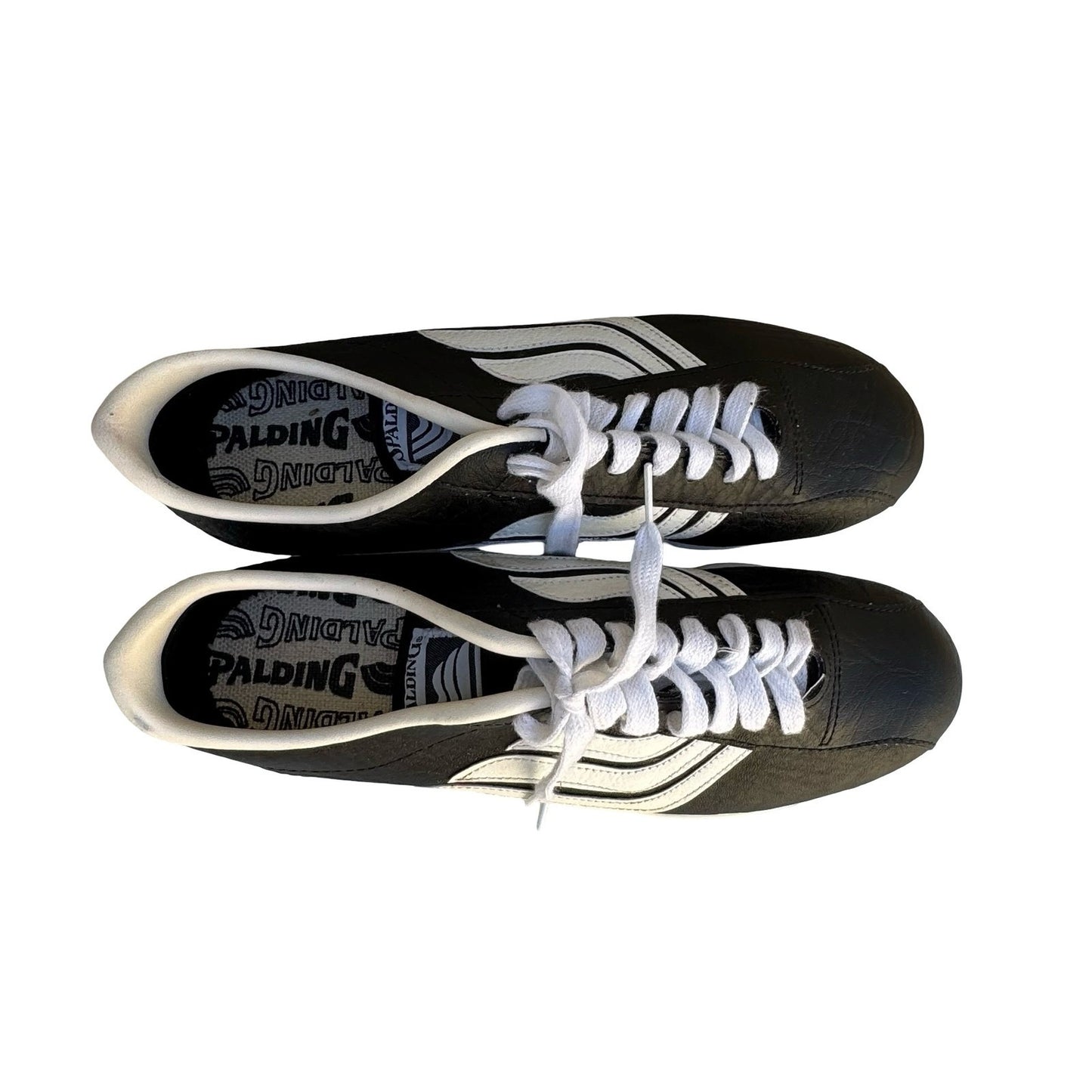 Spalding Vintage Soccer Cleats Black White Made in USA Mens 8.5 Athletic Shoes