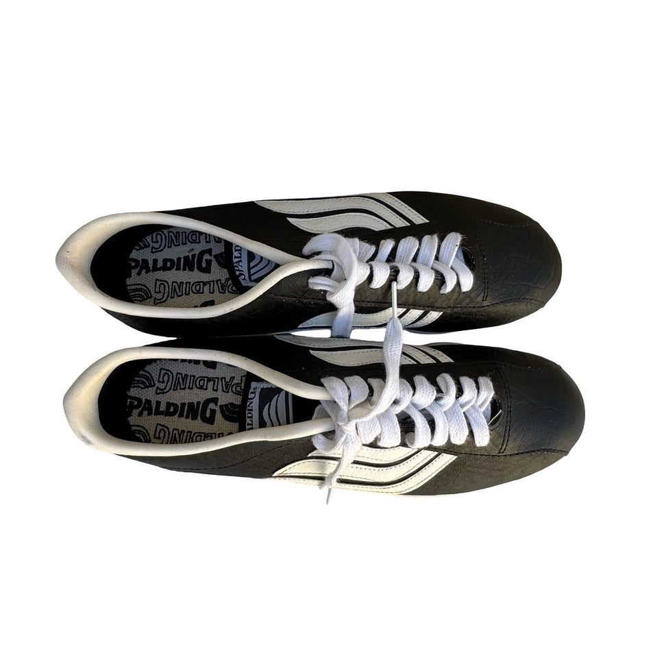 Spalding Vintage Soccer Cleats Black White Made in USA Mens 8.5 Athletic Shoes