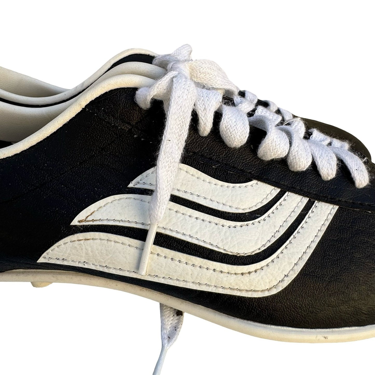 Spalding Vintage Soccer Cleats Black White Made in USA Mens 8.5 Athletic Shoes